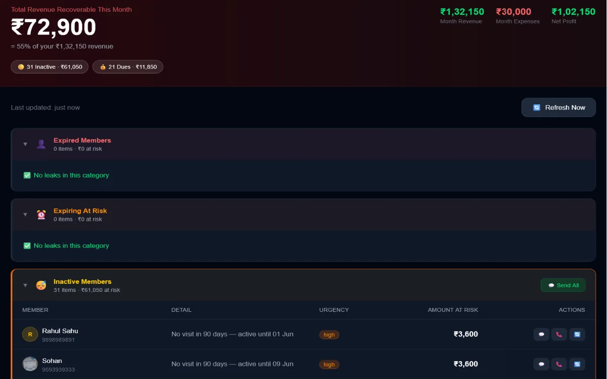 GymSetu Payment Recovery